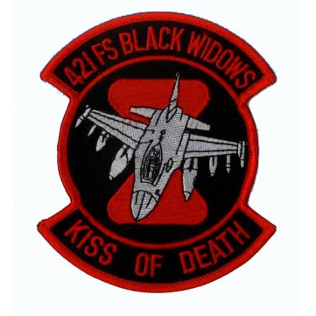 Geborduurde pleister - 421FS black widows - Kiss of Death - Geborduurde pleistere 11x9.5cm