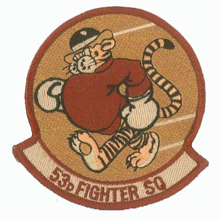 Geborduurde pleister - 53th Fighter Squadron  - Geborduurde pleistere  9.5x8cm