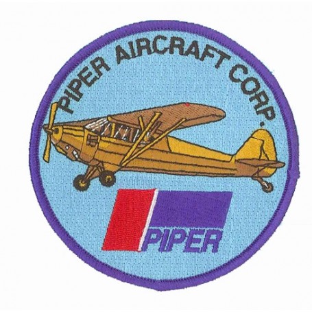 Escudo bordado - Piper J3 Aircraft - Ecusson 10cm