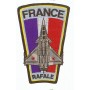 Rafale + drapeau français . Ecusson trapèze H12.5cm