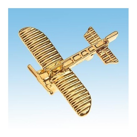 Bleriot XI Avion 3D dor� 22k / pin's - DJH CC001-29