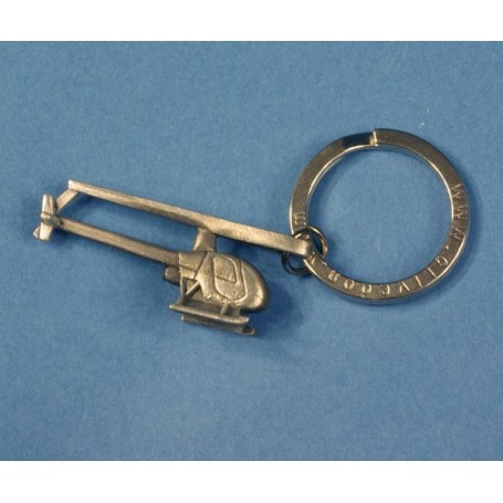 Robinson R22 Porte Clef - Key ring pewter 3D finition �tain - DJH CC010-35