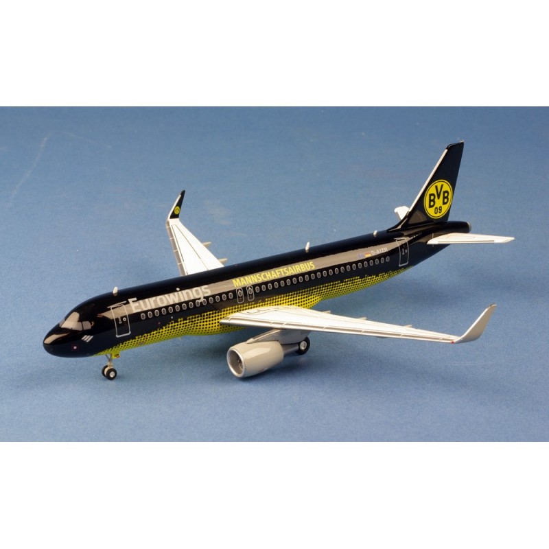 Maquette Herpa Airbus A320 Eurowings BVB Fanairbus - Échelle 1/400, Métal, Sans Support - 9