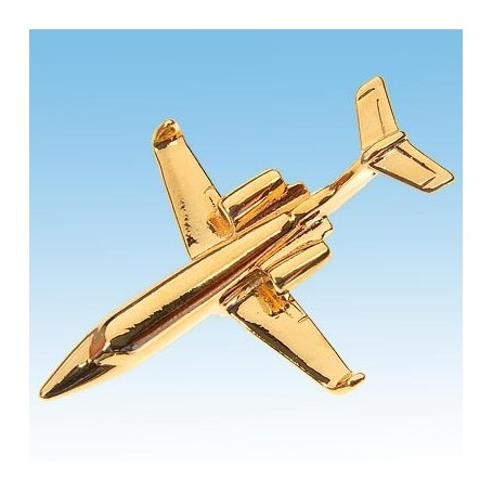 Learjet Avion 3D doré 22k / pin's - DJH CC001-034