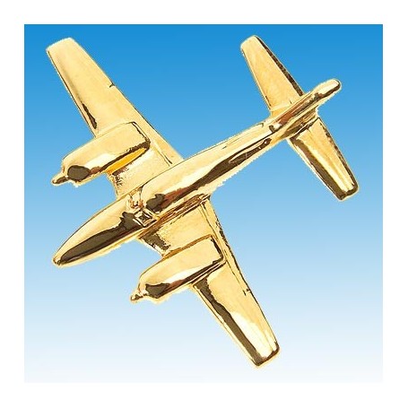 Piper Navajo Avion 3D doré 22k / pin's - DJH CC001-040