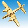 Piper Navajo Avion 3D doré 22k / pin's - DJH CC001-040