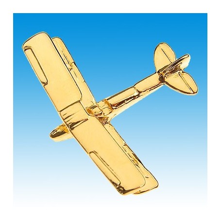 Tiger Moth Avion 3D doré 22k / pin's - DJH CC001-170