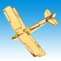 Tiger Moth Avion 3D doré 22k / pin's - DJH CC001-170