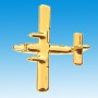 Twin Otter Avion 3D doré 22k / pin's - DJH CC001-177
