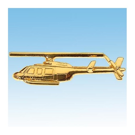 Bell 206 Longranger Helicoptere 3D doré 22k / pin's - DJH CC001-184