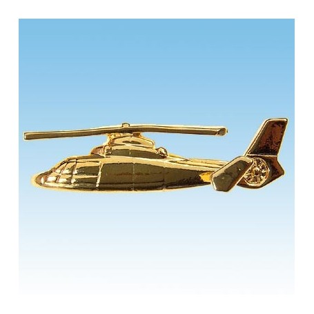 Dauphin Helicoptere 3D doré 22k / pin's - DJH CC001-187