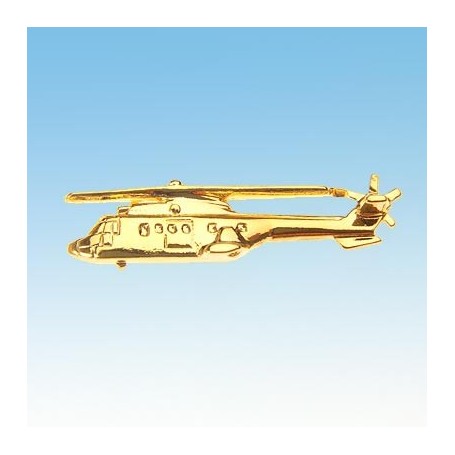 Super Puma Helicoptere 3D doré 22k / pin's - DJH CC001-198