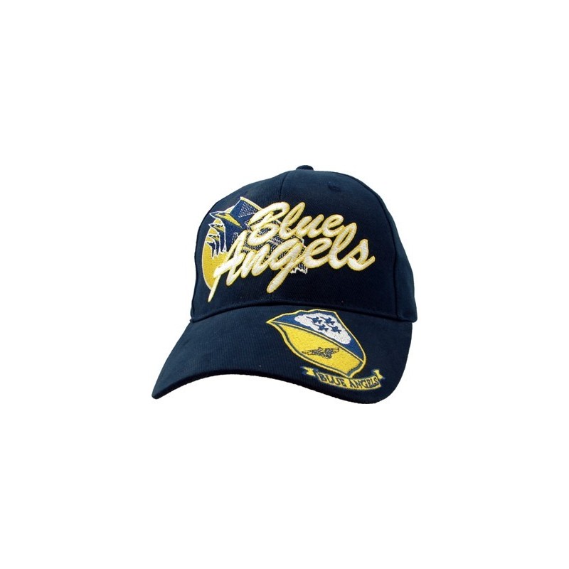 U.S Navy Blue Angels Hat Ball Cap Navy Pilot White Yellow 