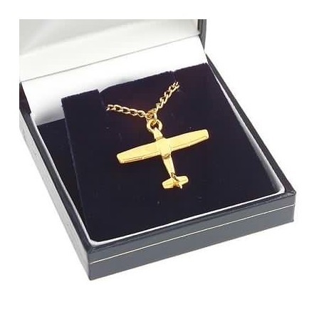 Collier et pendentif Doré 24ct Cessna 172 CC050-003