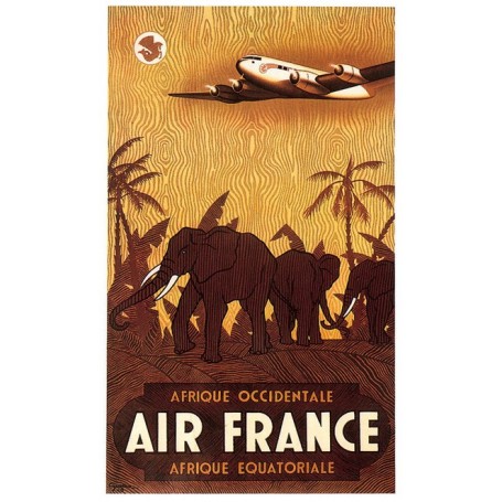 Affiche Air France Afrique Occidentale-Équatoriale, V.Guerra 1948 MAF029