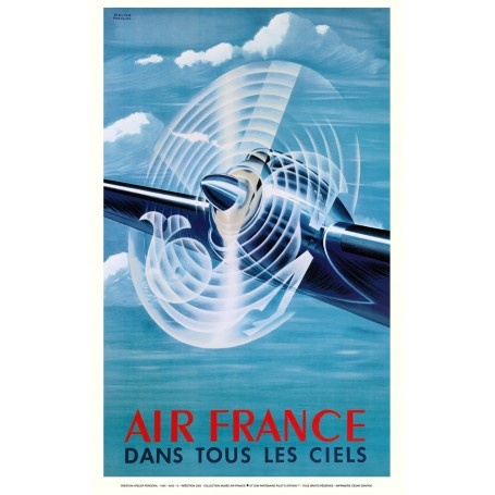 Affiche Air France Dans tous les ciels, Atelier Perceval 1948 MAF033