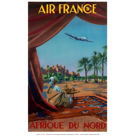 Affiche Air France Afrique du nord, V.Guerra 1950 MAF043