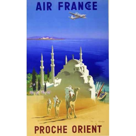 Affiche Air France Proche Orient, J.Even 1950 MAF045