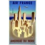 Affiche Air France Amérique du Nord, J.Even 1950 MAF105
