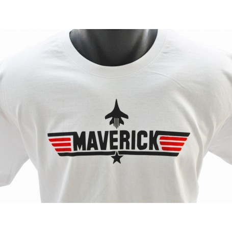 Tee shirt Top-Gun  MAVERICK - blanc  TS-TG-MAV