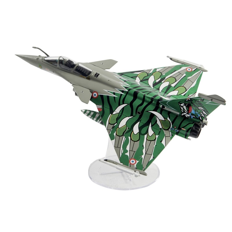 TTETTZ Avion Rafale Français à L'échelle 1:72, Modèle Moulé Sous Pression Avec Base D'exposition Pour Bureau Et Salon, Gris