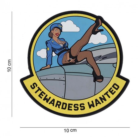 Patch 3D PVC Stewardess wanted - 9cm  444190-7469