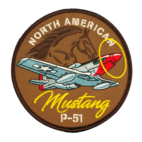 patch P-51D Mustang brodé Ø10cm PS110