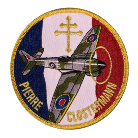 Écusson Hawker Tempest Pierre Clostermann brodé Ø100mm PS116