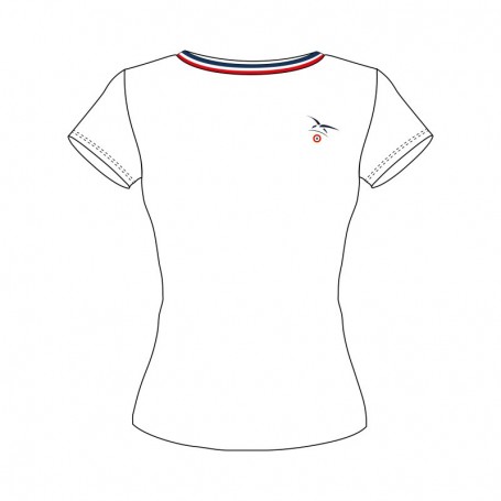 T-shirt Femme Armée De L'Air Et De Espace Tricolore Blanc  AAE-TF-10000