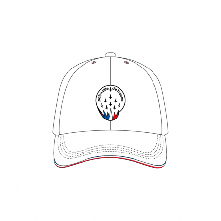 Casquette Patrouille De France Tricolore Blanc PAF-AC-10200