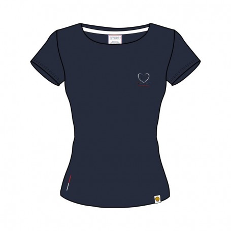 T-shirt Femme Patrouille De France Women Heart Marine PAF-TF-06000