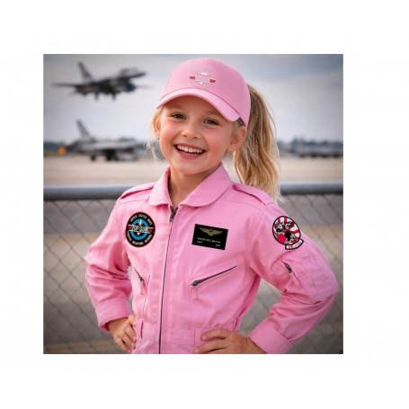 PACK Top-Girls coverall and cap TOP-GUN - PINK